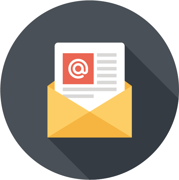 Email Marketing Management - Black Circle (619x621), Png Download
