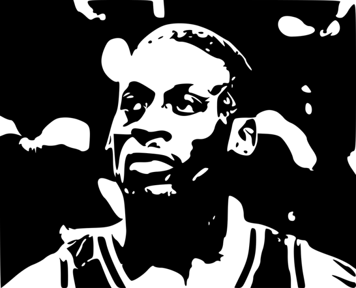 Dennis Rodman Basketball Player Drawing Outfielder - Dennis Rodman Black And White (420x340), Png Download