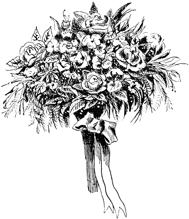 Black Flower Bouquet Clip Art Desktop Wallpaper - Flowers Bouquet Clipart Png Black And White (604x700), Png Download