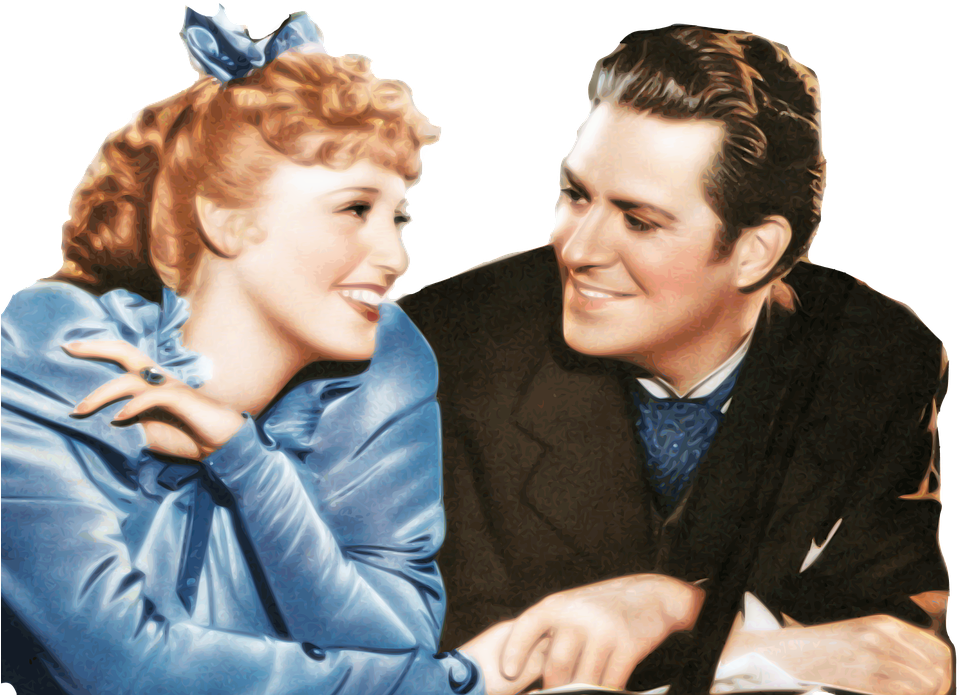 Casal Love Love Story Happy Couple Vintage - Vintage Couple Illustration Png (458x340), Png Download