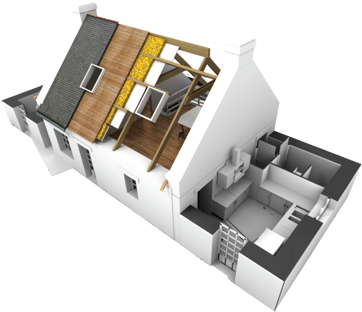 Home Building 3d Png (531x464), Png Download