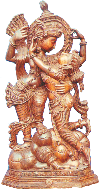 Wood Statues - Krishna (500x755), Png Download