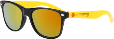 Color Mirrored Two-tone Kids Sunglasses - Bamboo Glasses (400x400), Png Download