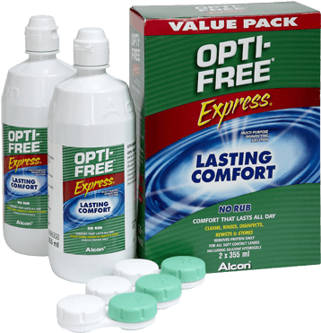 Alcon Opti-free Express Value Pack 2 X 355ml (410x410), Png Download