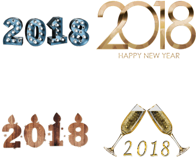 Happy New Year 2018 Png Picart (400x400), Png Download