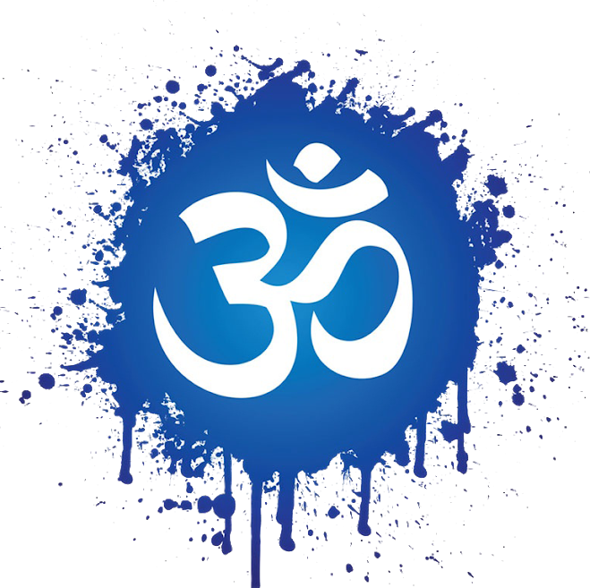 Saraswati Mata Chalisa Lyrics And Video - Om Png Blue (659x657), Png Download