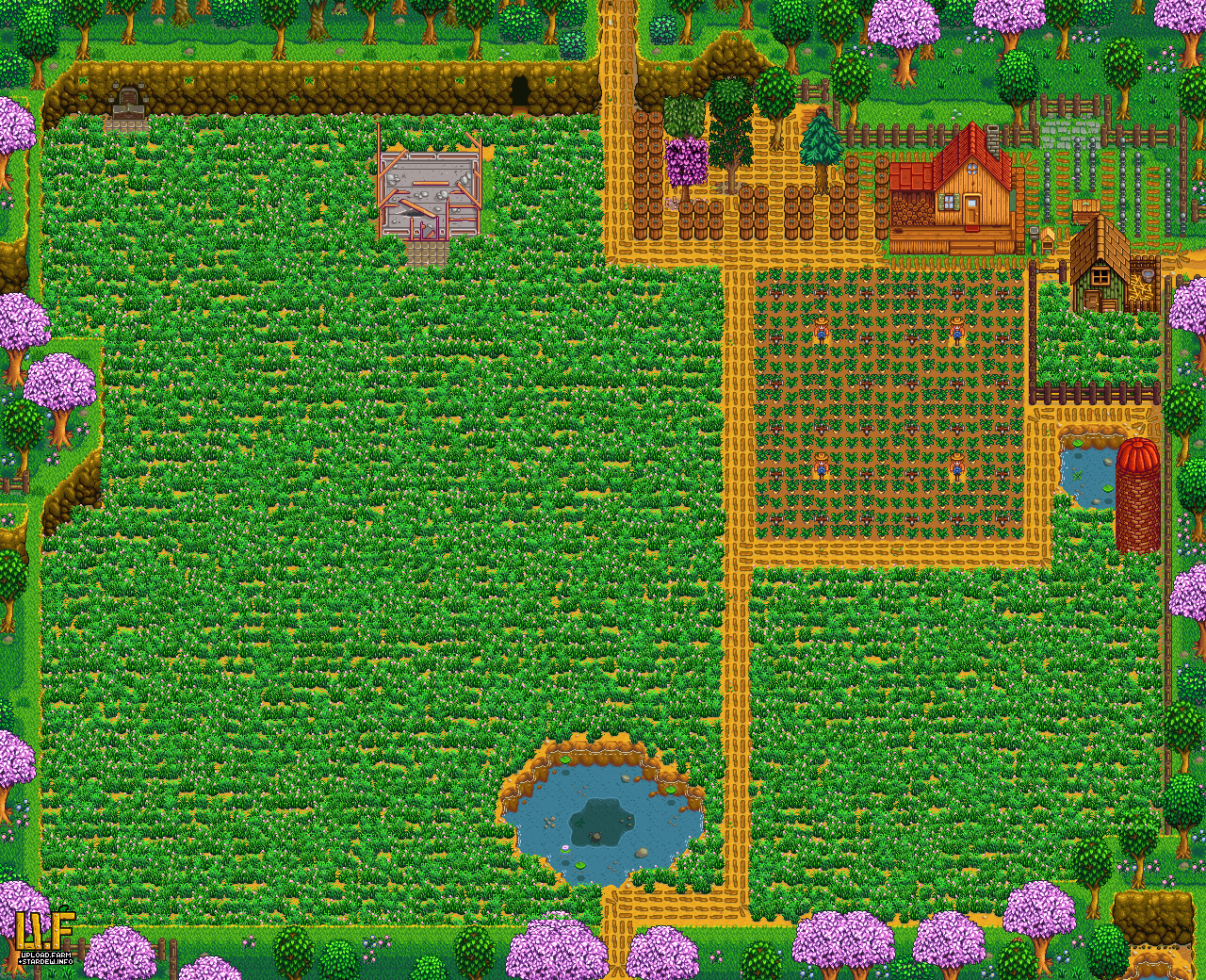 Farm Plan In Spring Stardew Valley Multiplayer Cabins (1280x1040