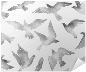 Abstract Flying Bird Set With Watercolor Texture Isolated - Aquarel Vliegende Vogel (400x400), Png Download