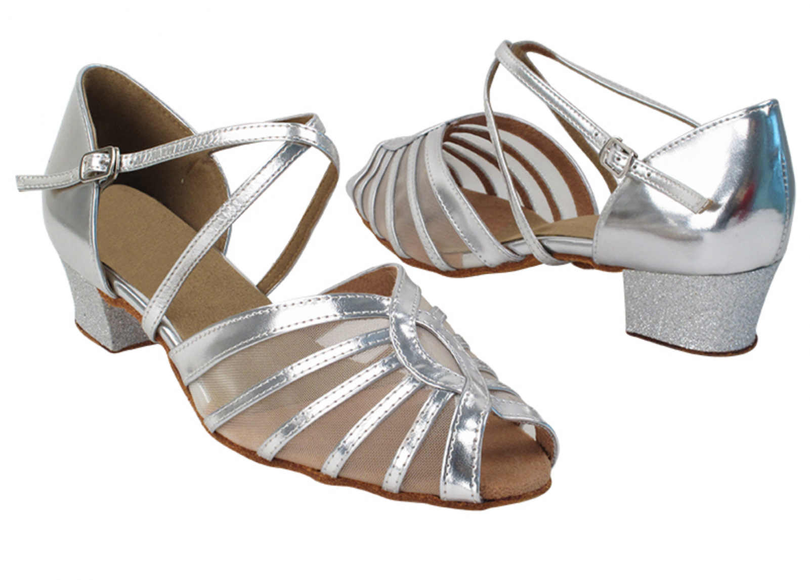 Clip Freeuse Ladies Dance In Silver Leatherette With - Shoe (1600x1710), Png Download