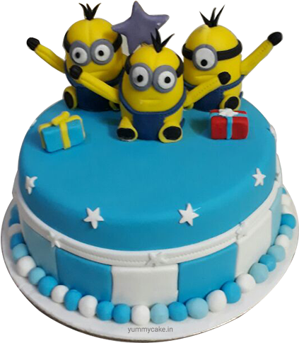 Minion Birthday Cake (500x500), Png Download