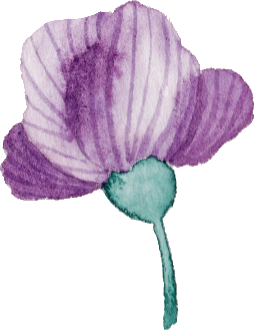 Hand Painted Smoky Flowers Png Transparent - Portable Network Graphics (1024x1329), Png Download
