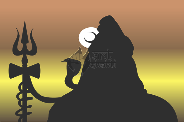 Lord Shiva Brown Yellow Graphics Art - Illustration (606x402), Png Download