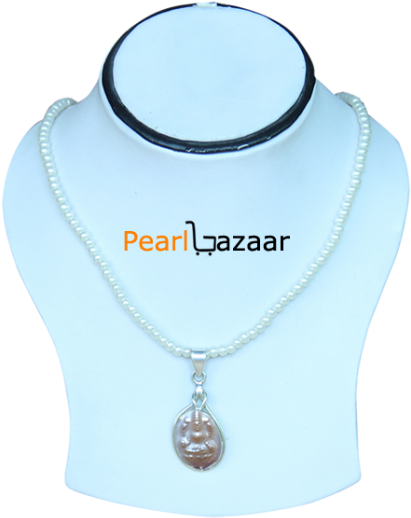 Laxmi Ji Designer Pearl Pendant - Pendant (600x695), Png Download