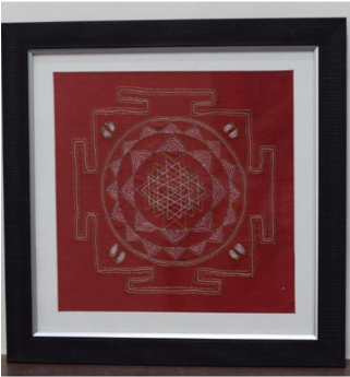 Shri Yantra In Aipan Craft Embroidery Aipan Craft Samaun - Embroidery (320x480), Png Download