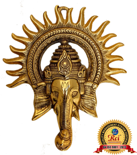 Kiran Ganesha - Golden Ganesh Ji Png (500x525), Png Download