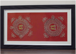 Shri Laxmiji Paduka Embroided In Aipan Craft Dual Aipan - Samaun - The Himalayan Store (320x480), Png Download