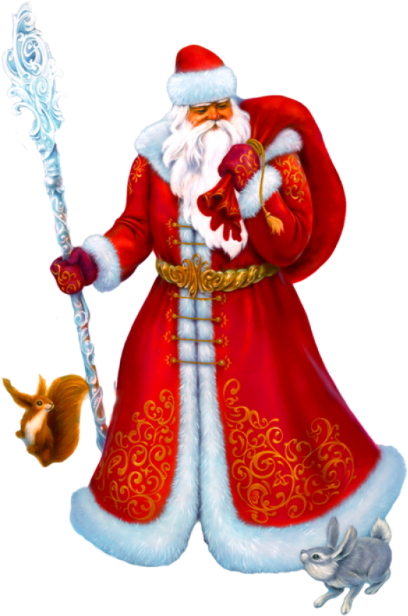 Santa Claus Png Free Download - Merry Christmas In Russia (600x873), Png Download