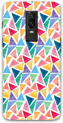 Watercolor Triangles Pattern Oneplus 6 Mobile Case - Mobile Phone (600x600), Png Download