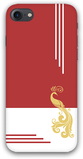 Peacock Free Hand Drawing With White Stripes Iphone - Mobile Phone Case (600x600), Png Download