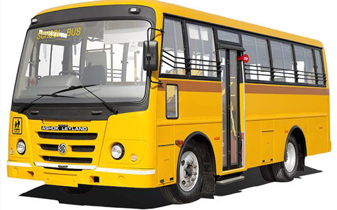 School Bus Png Transparent Image - Ashok Leyland School Bus (492x307), Png Download