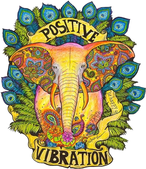 Ganesh Positive Vibration - Hippie Trippy (500x586), Png Download