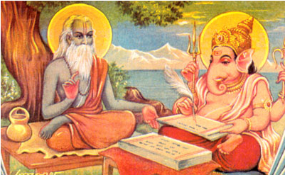 Ganesh-21 - Vyasa And Ganesha (428x303), Png Download