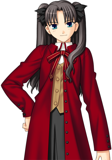 Rin Red Jacket - Tohsaka Rin Red Coat (392x556), Png Download