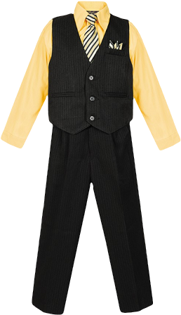 Formal Boys Pinstripe Vest Suit - Pin Stripes (321x500), Png Download