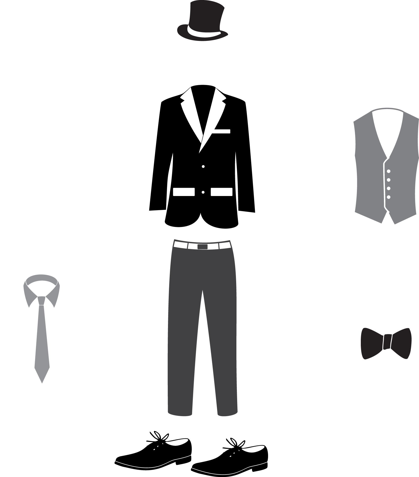 Lavalier Clip Mens Suit Image Library - Mens Wear Clip Art (1721x1959), Png Download
