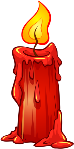 Candles Clipart Red Candle - Clip Art Candle (263x500), Png Download