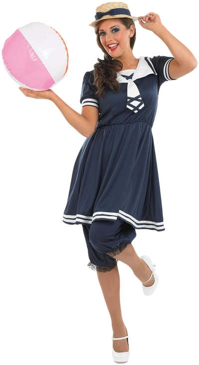 Ladies Fancy Suits Png - Old Time Bathing Suit (405x750), Png Download