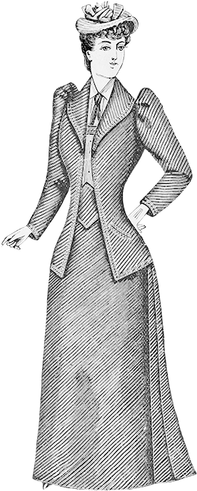 Late Victorian Suit For Women - 19th Century Women's Suit (297x709), Png Download