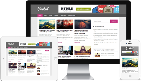 Portal Free Wordpress Theme - Wordpress (490x312), Png Download