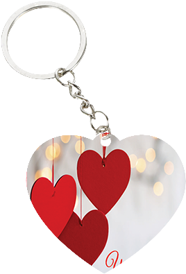 Hanging Hearts Valentine's Day Heart Keychain - Keychain (284x426), Png Download