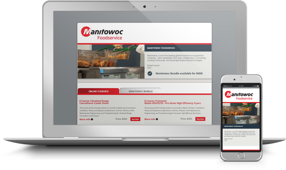 Ignitor Labs Responsive E-learning Portal For Manitowoc - Website (920x548), Png Download