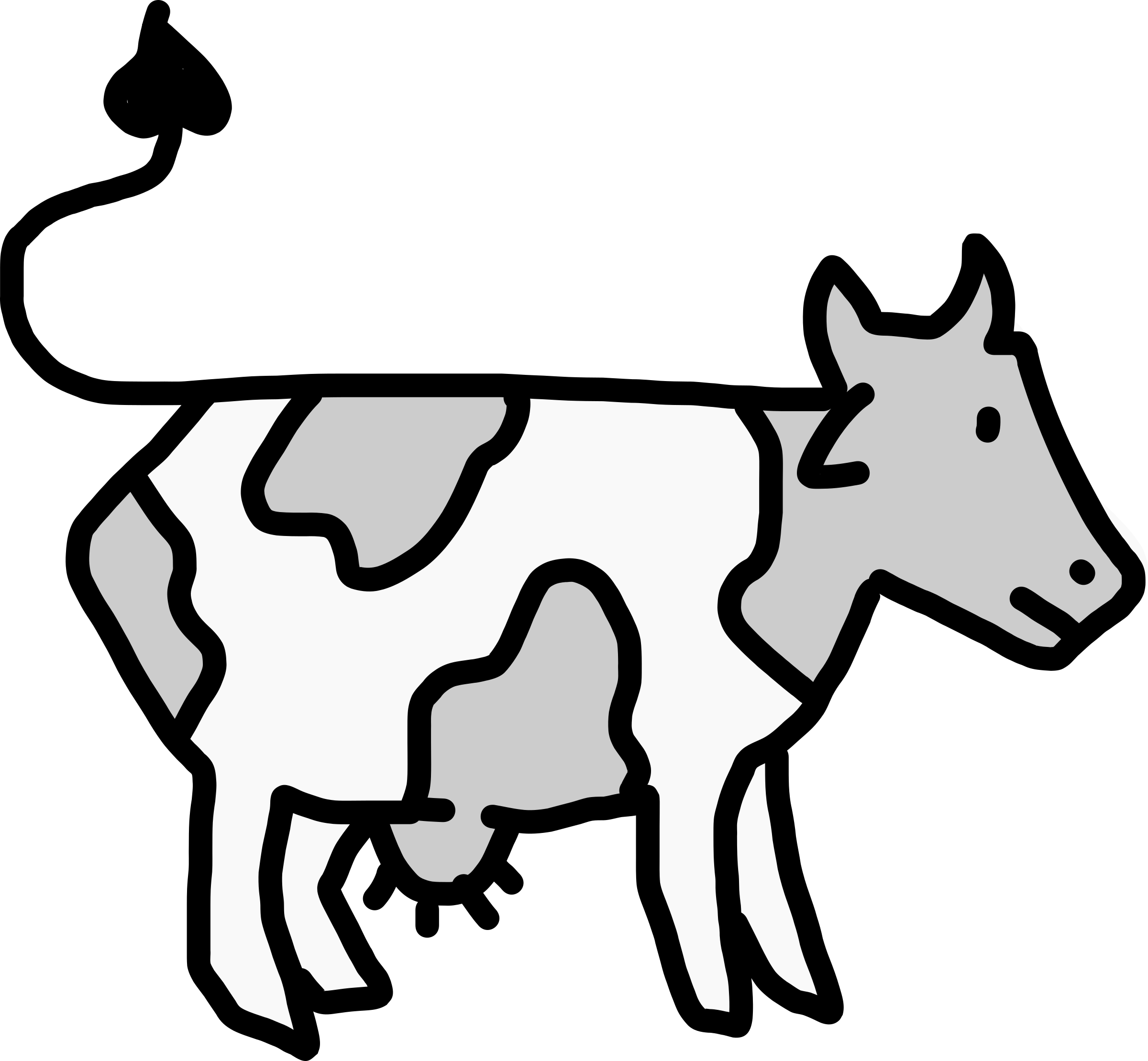 New 2018 Images Cow Vector Free Download - Cattle Egret And Cow Drawing (2400x2219), Png Download
