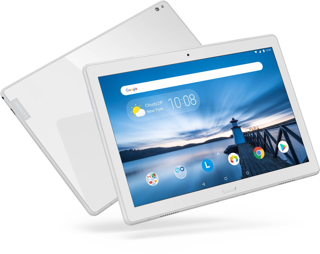 Lenovo Tab P10 In Sparkling White - Lenovo Tab P10 (2000x1126), Png Download