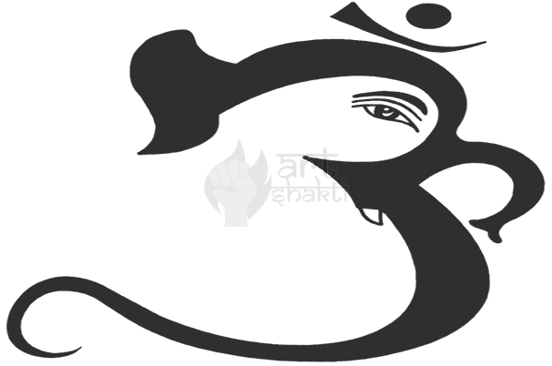 B/w Om Aum Ganesha Graphics (606x402), Png Download
