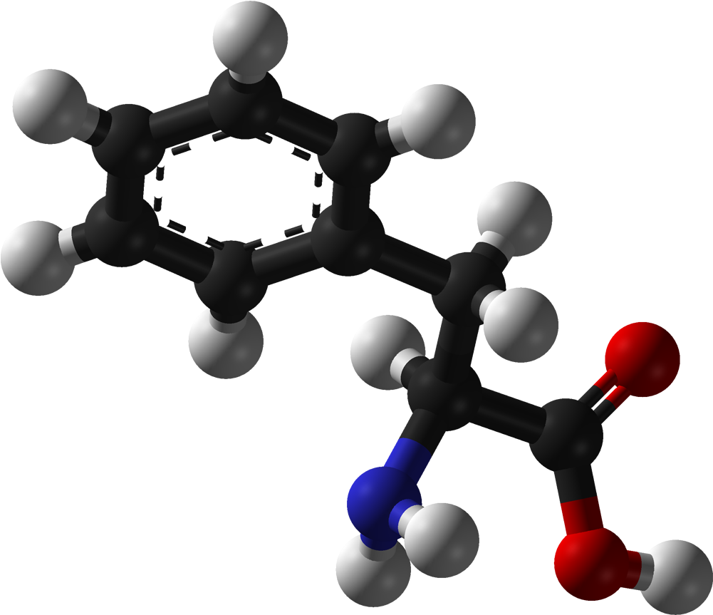 L Phenylalanine 3d Balls - Phenylalanine 3d (1100x962), Png Download