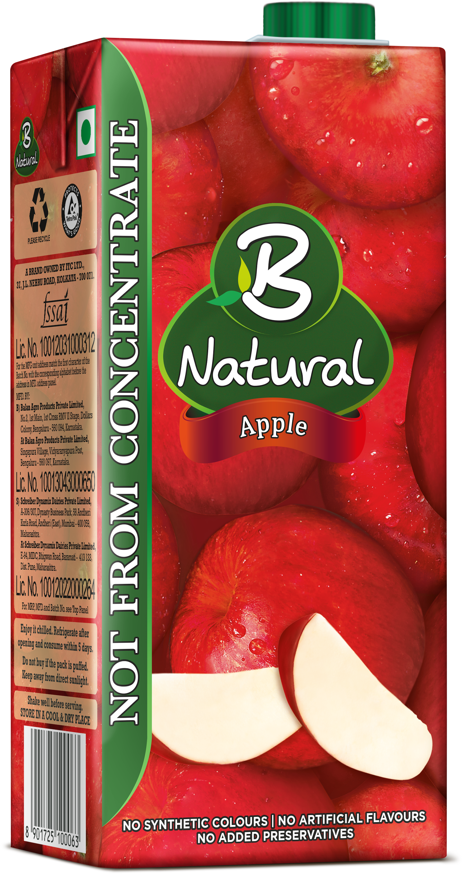 B Natural Apple Drinks - B Natural Apple Juice (2167x3192), Png Download