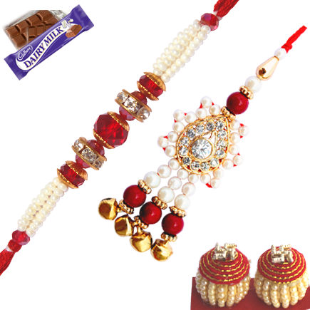 Marvelous Lumba With Bhaiya Rakhi Made Of Diamond Pearl - Cadbury Dairy Milk Chocolate Bars, 12-count (435x435), Png Download