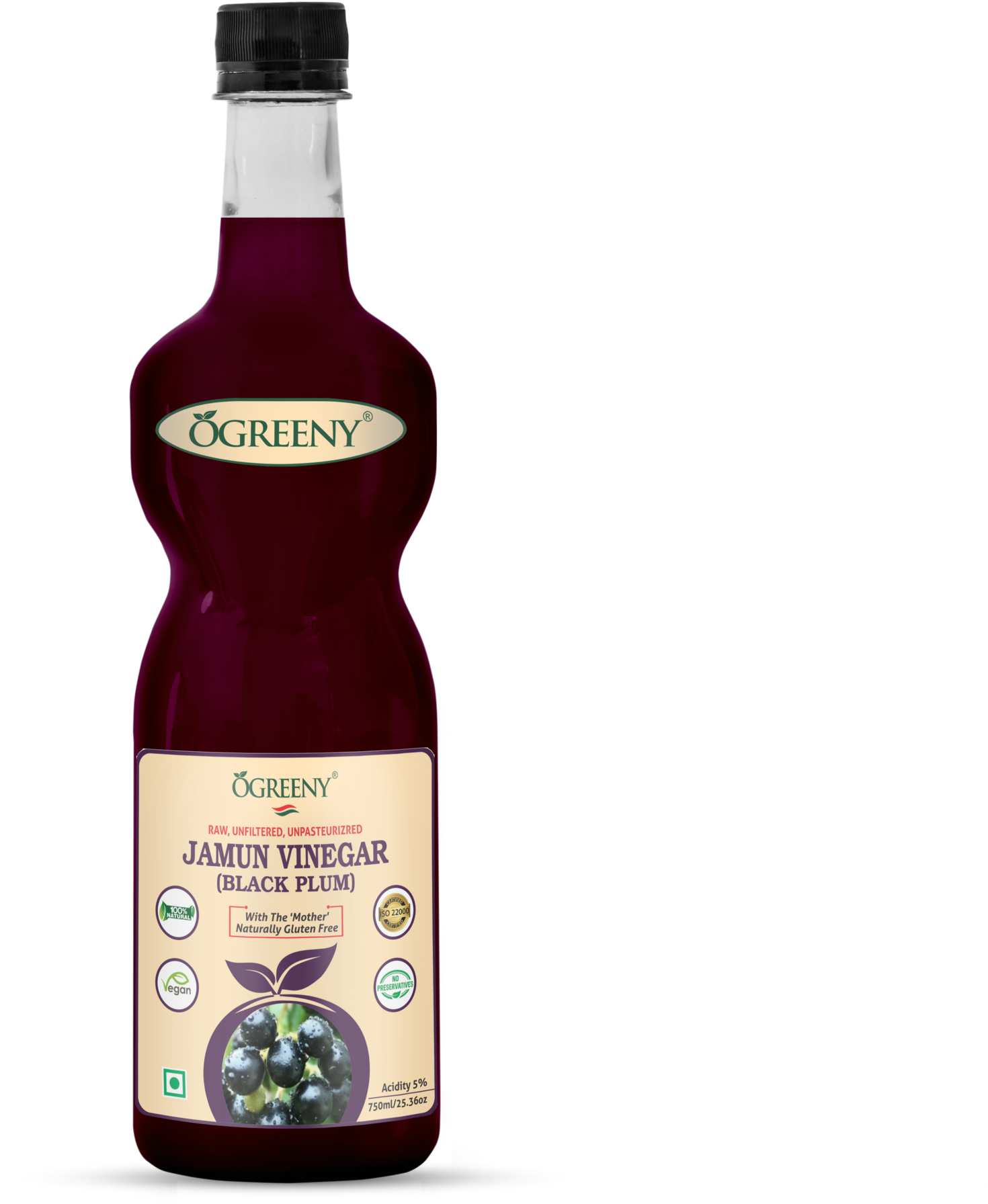 Ogreeny Jamun Vinegar - Ogreeny Apple Cider Vinegar With Natural Honey (2048x2048), Png Download