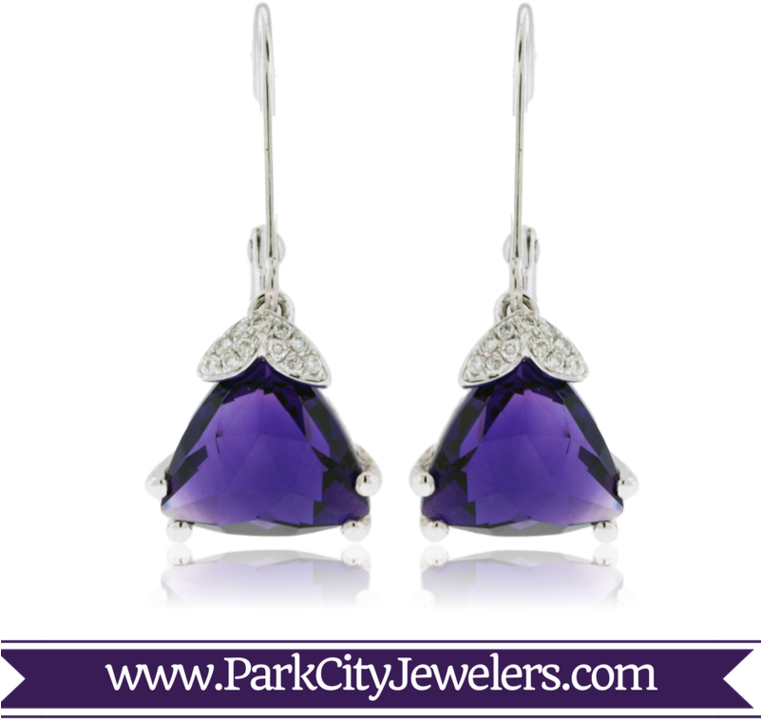 Amethyst And Diamond Dangle Earrings - Elk Ivory Tooth Trophy Antler Ring (760x760), Png Download