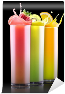 Tasty Summer Fruits With Juice In Glass Wall Mural - Top 50 Simple Recipes Milkshakes And Smoothie Bw (400x400), Png Download