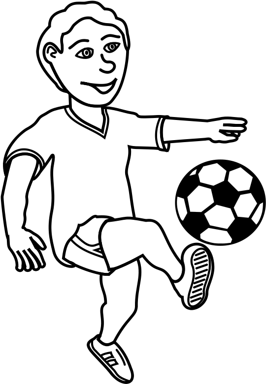 Black And White Football Player Clipart 2 By Angela - Playing Football Play Clipart Png (600x800), Png Download
