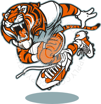 Tiger Clipart Football Player - Tigers Running With Football (350x361), Png Download