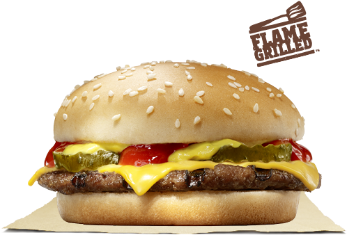 Flame Grilled Cheeseburger Burger King (500x540), Png Download