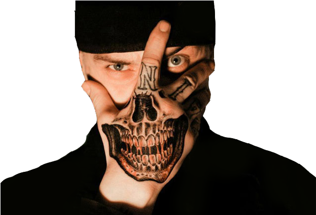 Arjun Kanjiya - Skull Hand Tattoo (640x427), Png Download