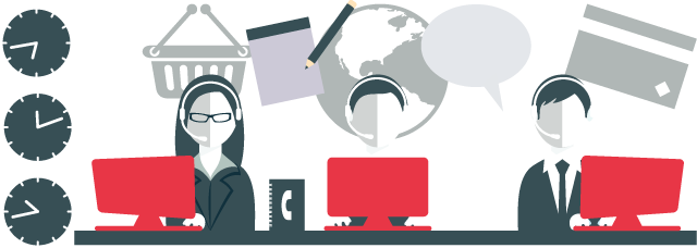 Outsourcing Clipart Sale Team - Call Center Graphics (640x228), Png Download