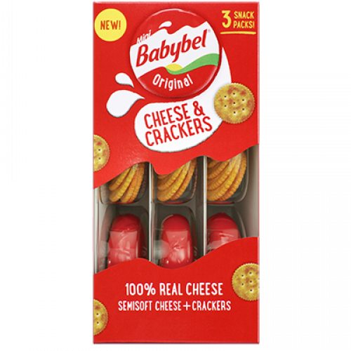 Mini Babybel Cheese & Crackers (500x500), Png Download
